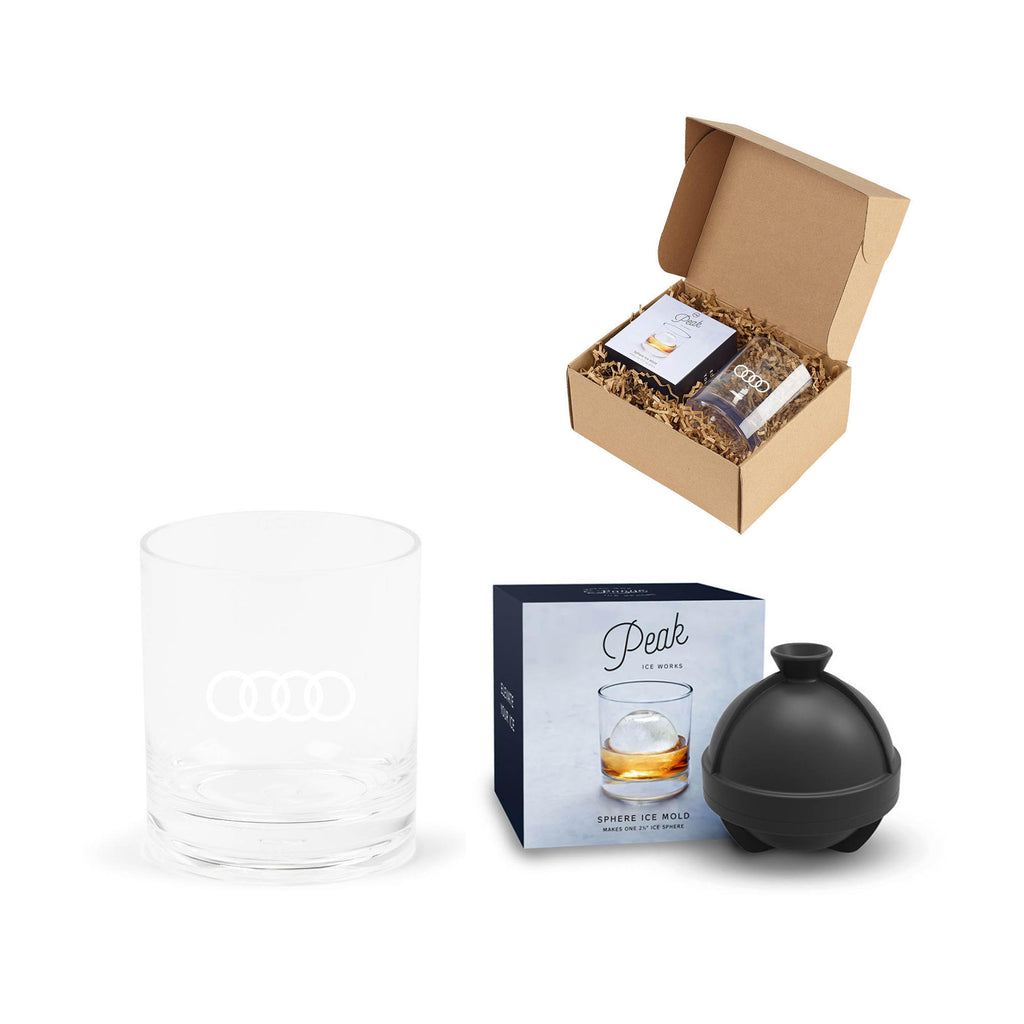 Ensemble cadeau moule à glace sphère et verre Soirée old fashioned