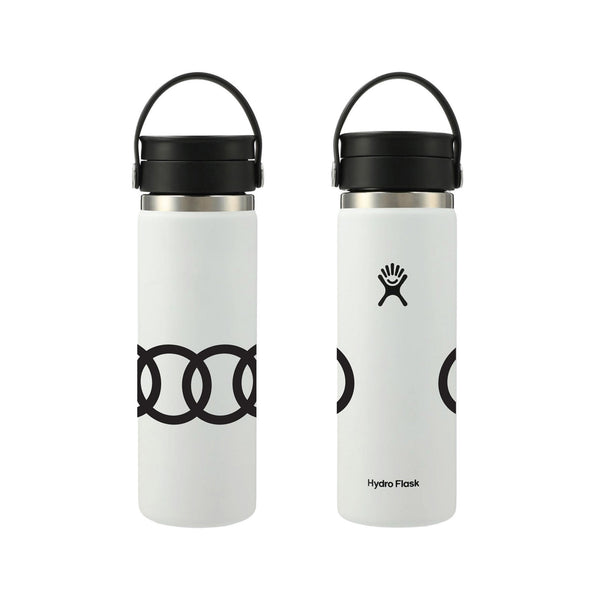 Bouteille à goulot large et couvercle Flex Slip d'Hydro Flask, blanc