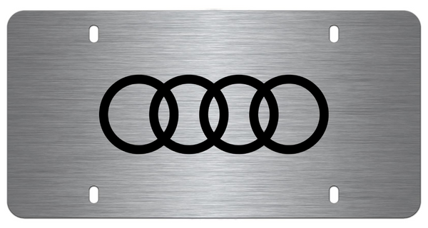 Plaque décorative avec logo Audi gravée au laser en inox brossé - TT