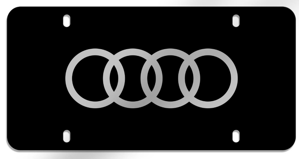 Plaque décorative avec logo Audi en polycarbonate noir - A6 /S6