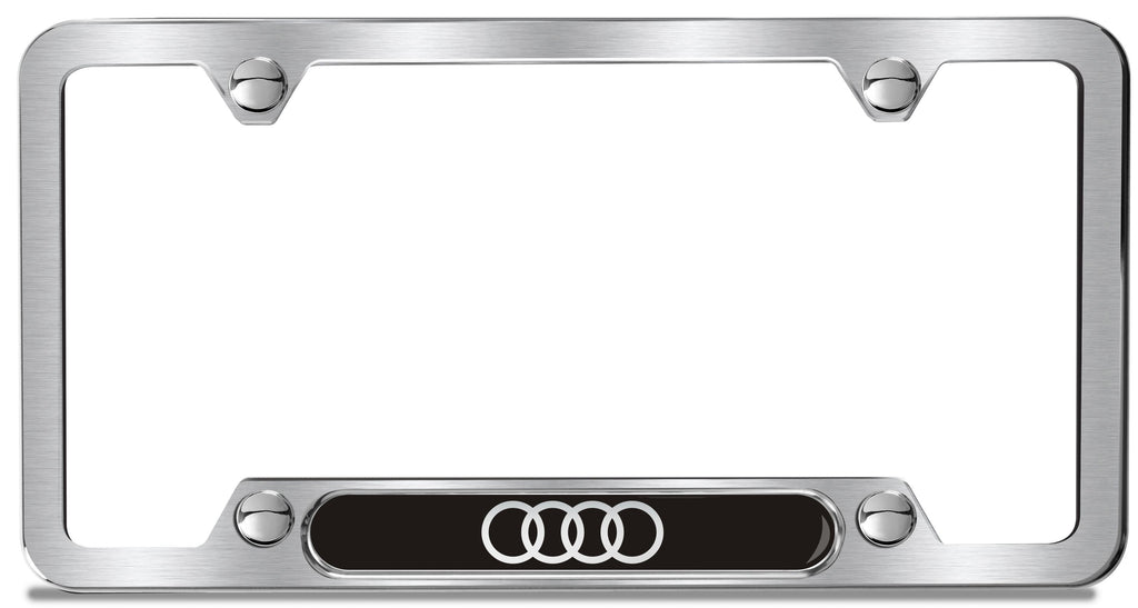 Cadre de plaque d'immatriculation avec logo Audi en inox poli - TT
