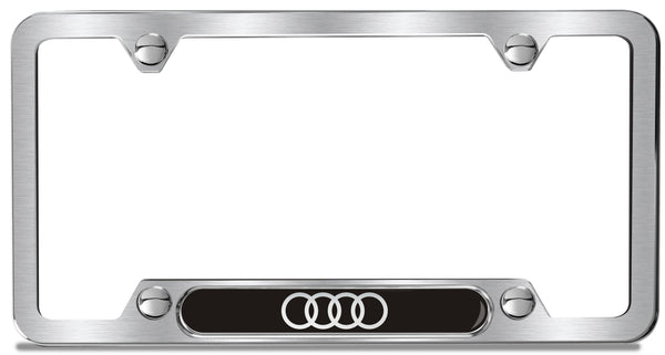 Cadre de plaque d'immatriculation avec logo Audi en inox poli - TT