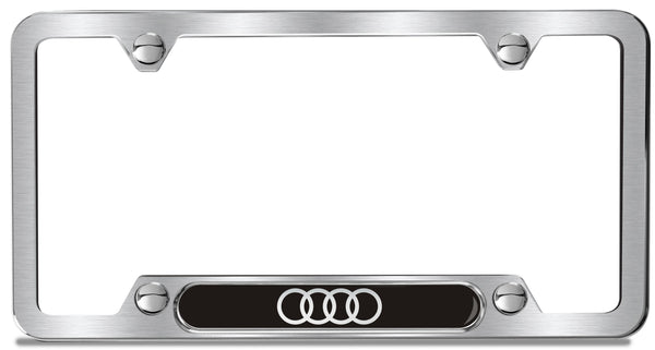 Cadre de plaque d'immatriculation avec logo Audi en inox brossé - TT